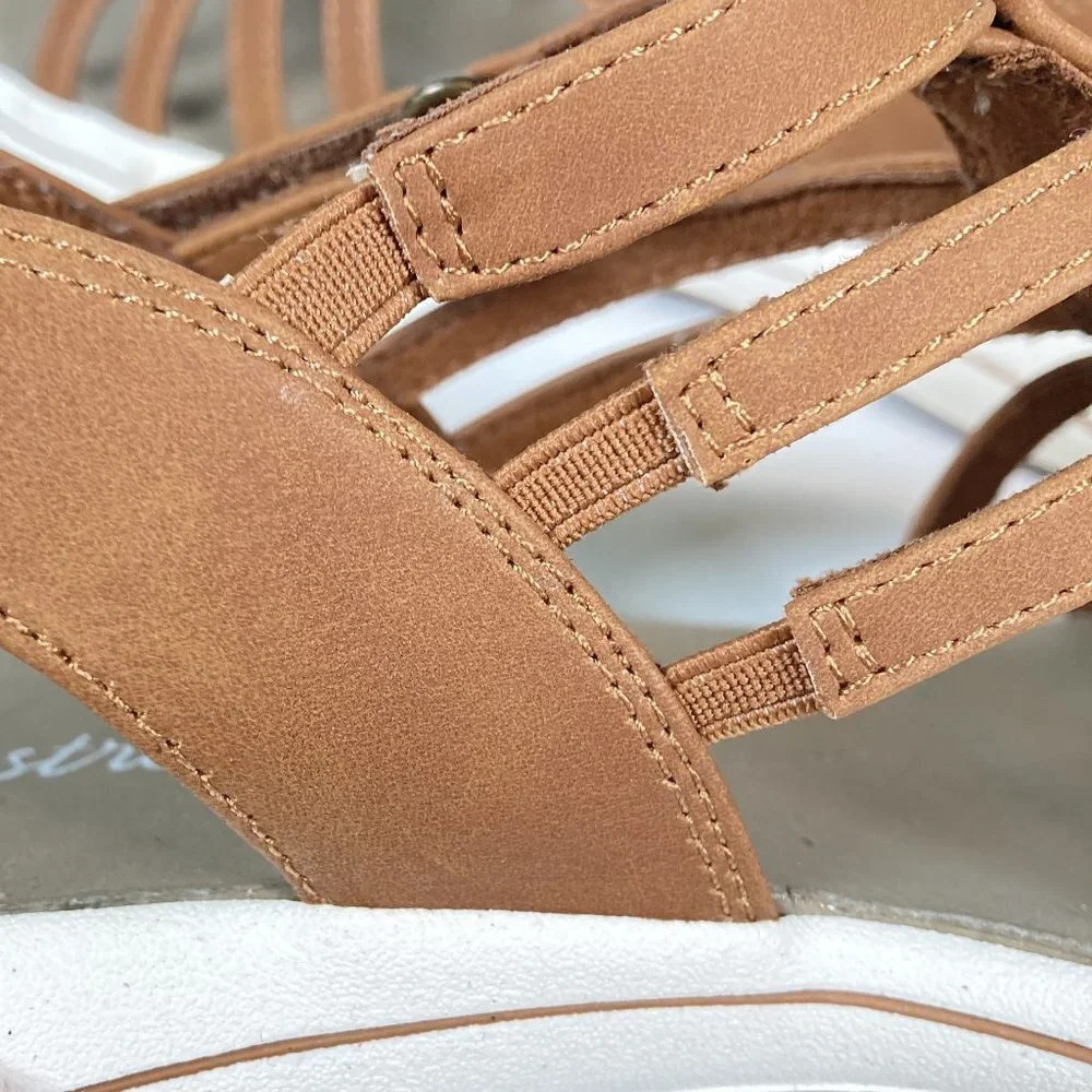 Easy Street Gemi Flat Tan Strappy Sandals, Size 10‎ Medium, New with Box - Picture 8 of 11